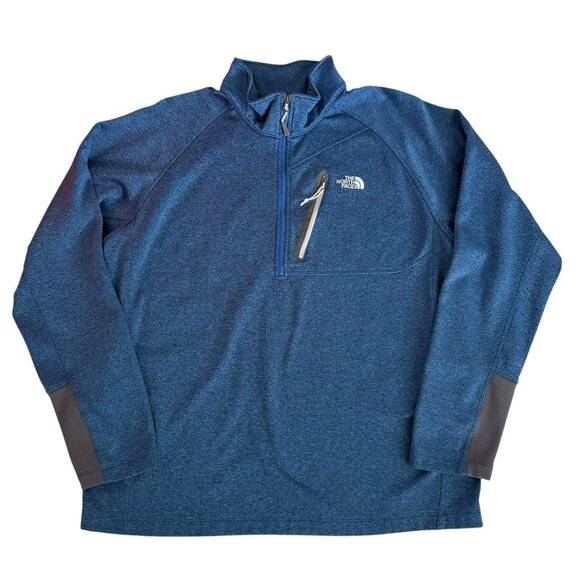 THE NORTH FACE Mens Blue 1/2 Zip Canyonlands Pullover Fleece Jacket Size XL - Picture 1 of 6